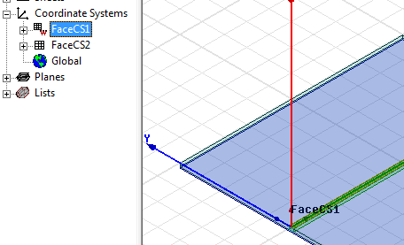 Coordinate Systems tree expanded. Model viewer displaying the coordinate face.