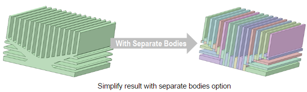 Model shown with and without separate bodies option.
