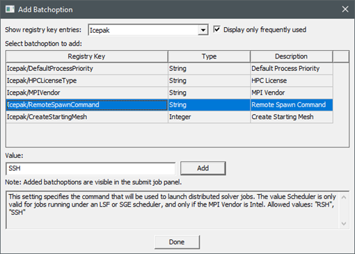 Add Batchoption dialog. 