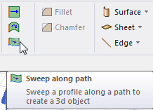 Sweep along path icon.