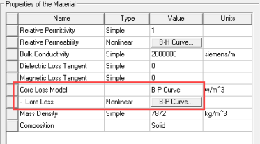 Calculating Properties for Temperature-dependent Core Loss Curves in ...
