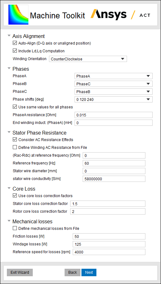 Machine Phase Data Defining Machine Toolkit Parameters