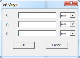 Set Origin dialog.
