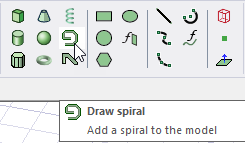Draw spiral icon selected in Draw ribbon.