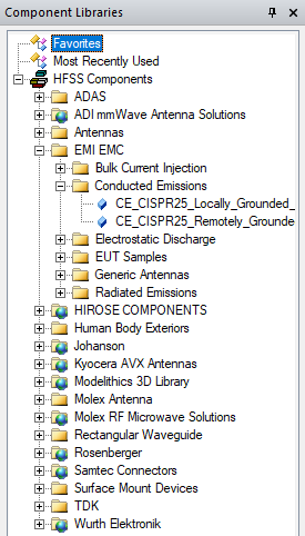 Using the Component Libraries Window