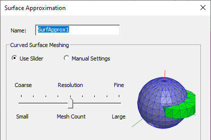 Surface Approximation dialog.