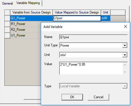 Add Variable dialog box that appears if you type in a variable name that has not yet been defined