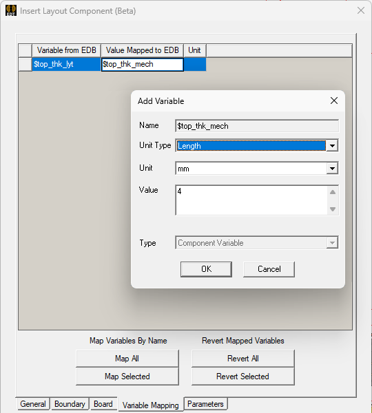 Inserting a Layout Component Instance