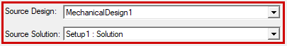 selected Source Design and Source Solution as listed in the Setup Link dialog box