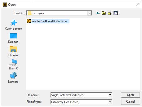 Explorer window, a .dsco project is highlighted.
