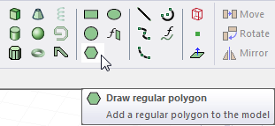 Draw regular polygon icon selected in Draw ribbon.