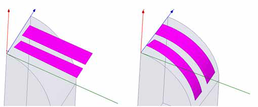 3D curved object with unwrapped sheet.