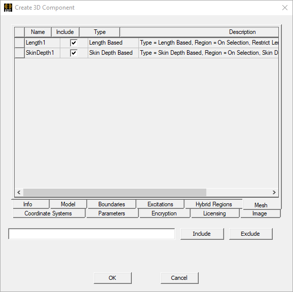 Create  3D Component dialog. Mesh Operations tab.