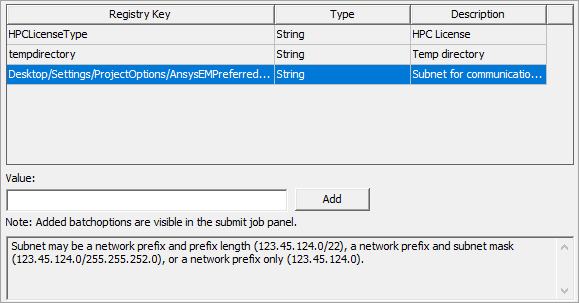 Selected Batchoption