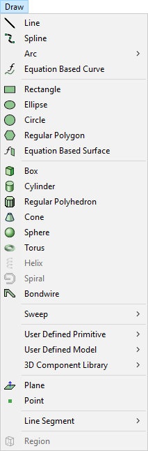 Layout Editor Draw Menu