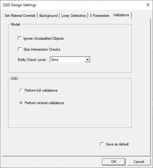 Design Settings - Validations Design Settings - Validations