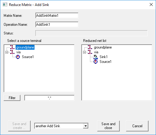Reduce Matrix, Add Sink