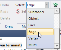 Select drop-down menu expanded, Edge option highlighted.