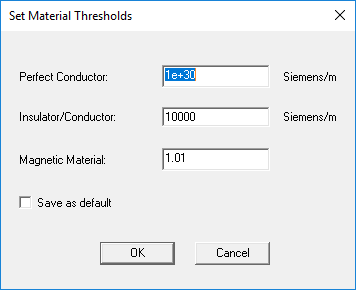 Set Material Thresholds Set Material Thresholds