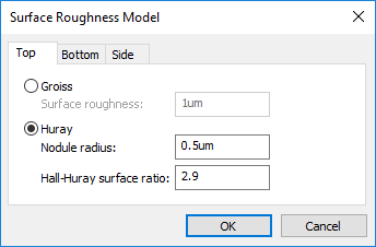 Surface Roughness Model Surface Roughness Model