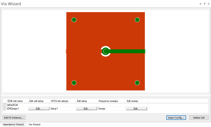 Via Wizard in Fill Mode