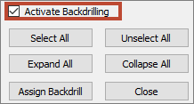 Activate Backdrilling Activate Backdrilling