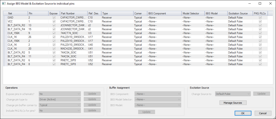 Assign IBIS Model Window