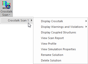 Crosstalk Scan Results Menu