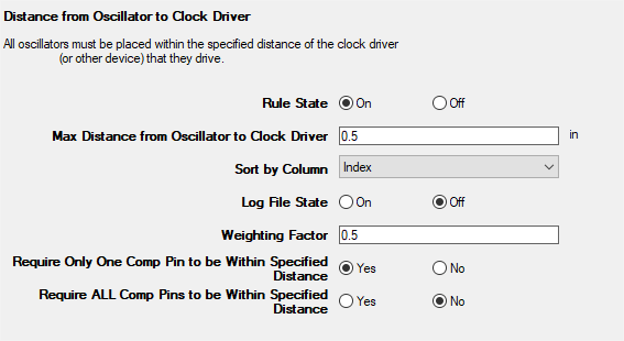 Distance from Oscillator to Clock Driver Rules