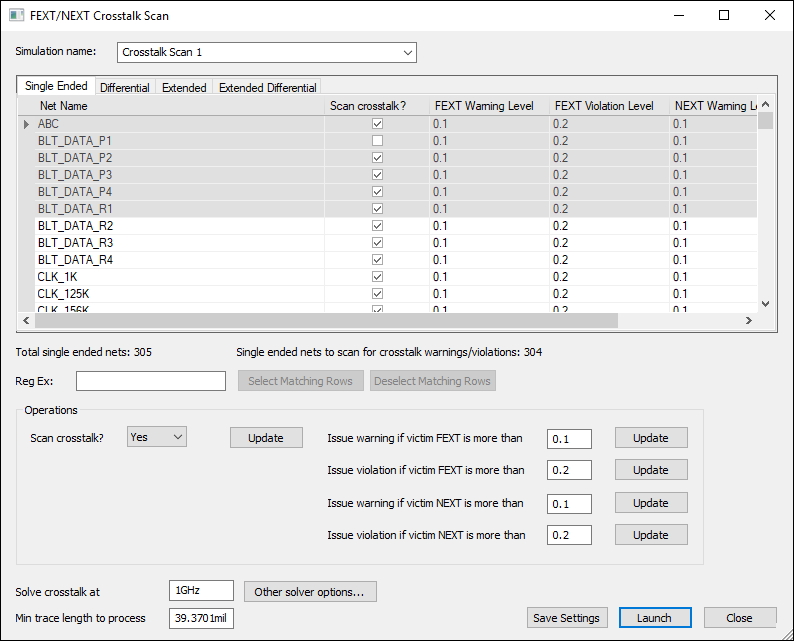 FEXT/NEXT Crosstalk Scan