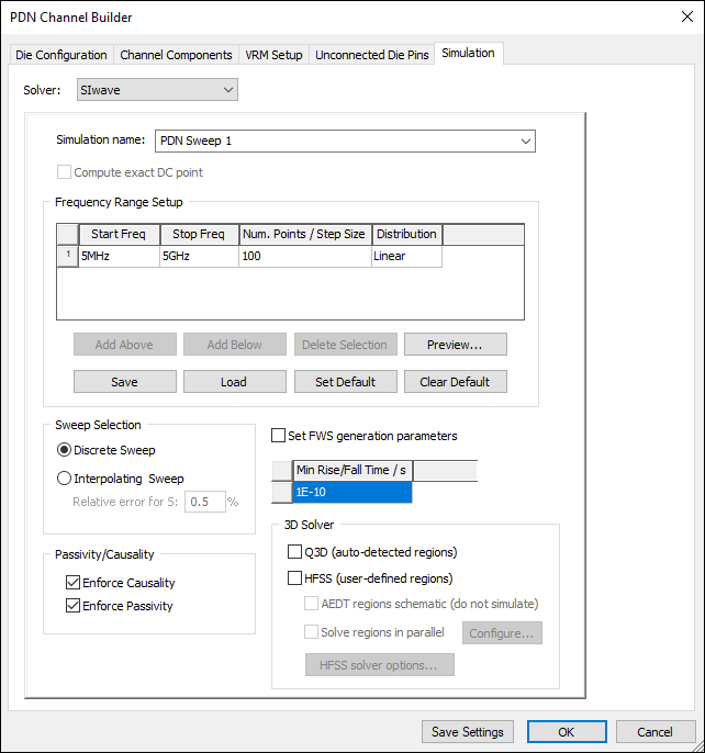 PDN Channel Builder - Simulation