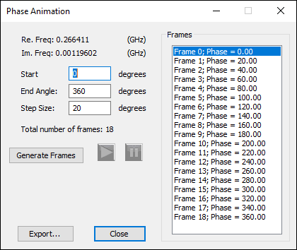 Phase Animation - Frames