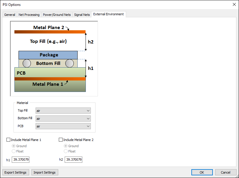External Environment Options