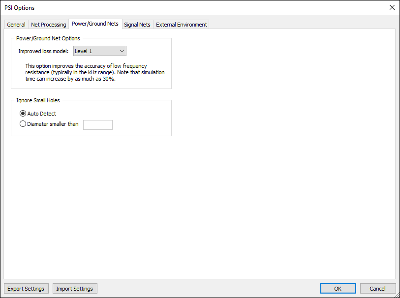 Power/Ground Options