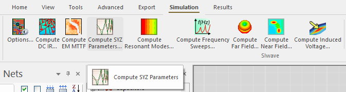 Simulation Tab > Compute SYZ Parameters