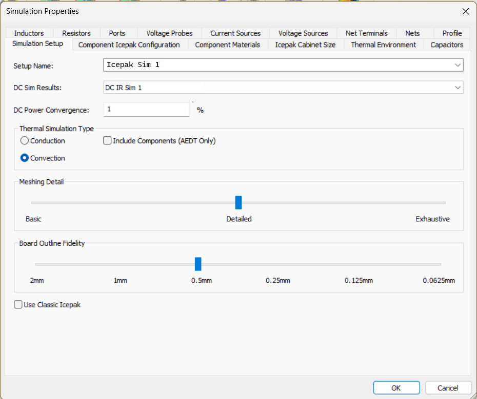 Simulation Properties - Icepak
