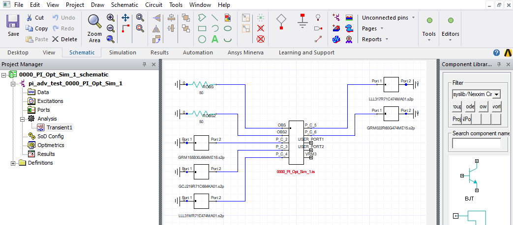 A New Schematic in Electronics Desktop