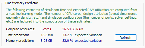 Time/Memory Predictor Area