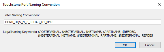 Touchstone Port Naming Convention