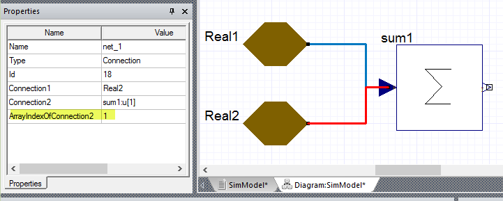 Checking component properties in the Diagram Editor.