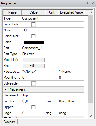 Properties > Model Info