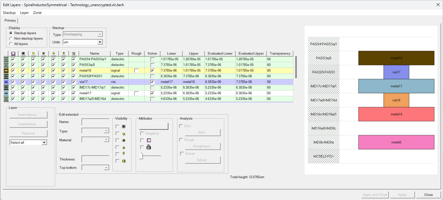 Edit Layers Window (Unencrypted Design)