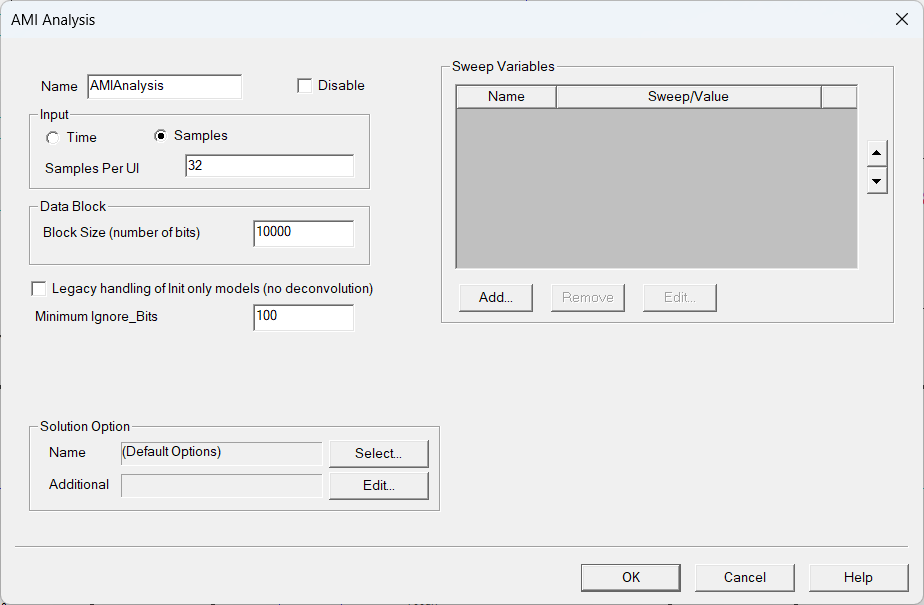 AMI Analysis Window