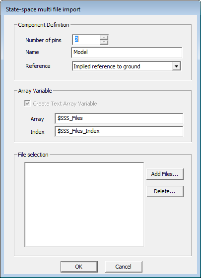 State-space multi file import dialog