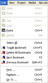 Netlist Edit Menu