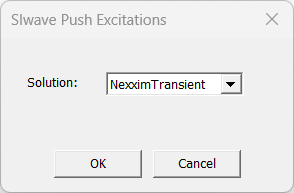 SIwave Push Excitations dialog