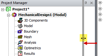 Project Manager panel.