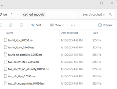 File Explorer cached models folder.