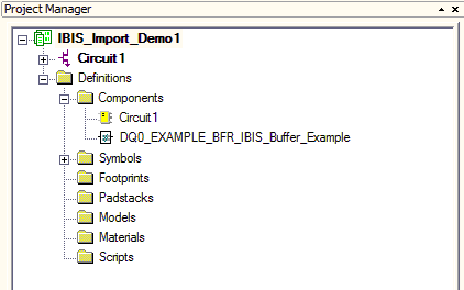 Project Manager dialog.