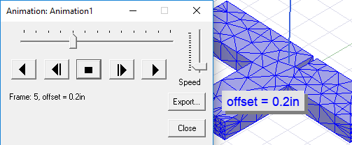 Animation control panel.